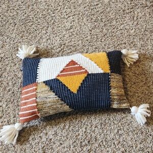 Geometric Multicolor Woven Pillow